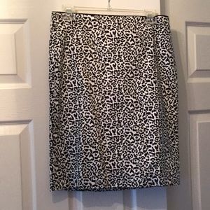 White House Black Market Leopard Pencil Skirt